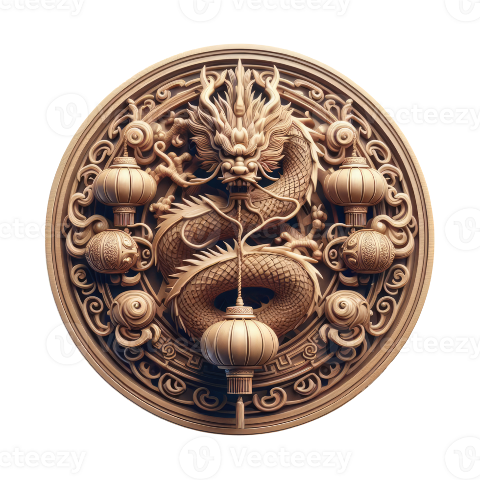 AI generated the Chinese New Year with Dragon Icon and symbol in Chinese culture png