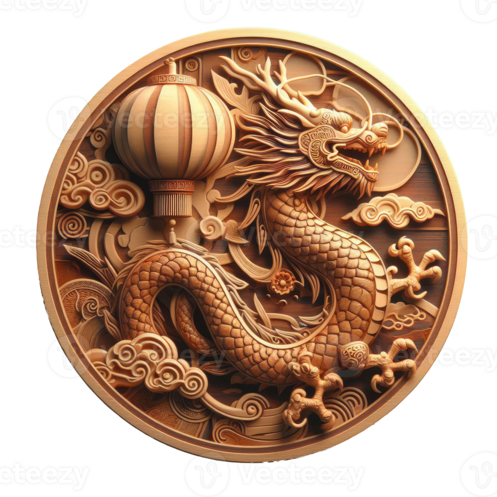 AI generated the Chinese New Year with Dragon Icon and symbol in Chinese culture png
