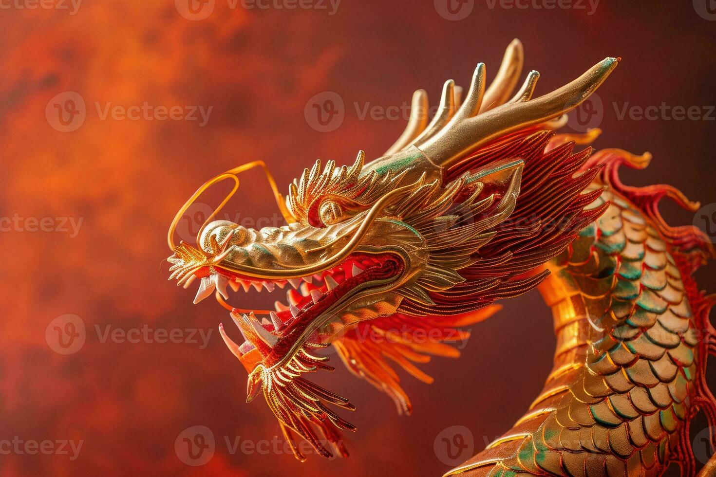 AI Generated Chinese New Year 2024 concept with Dragon photo