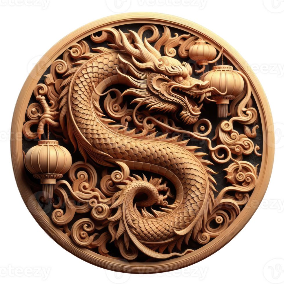 ai généré le chinois Nouveau année avec dragon icône et symbole dans chinois culture png