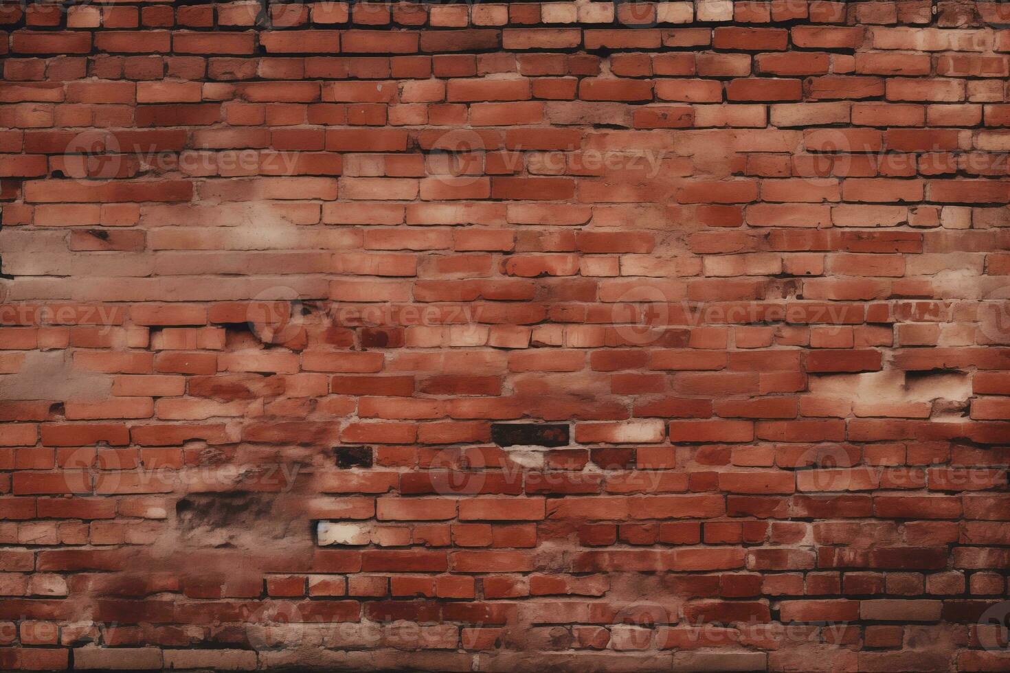 AI generated Red brick wall background by Generative AI photo