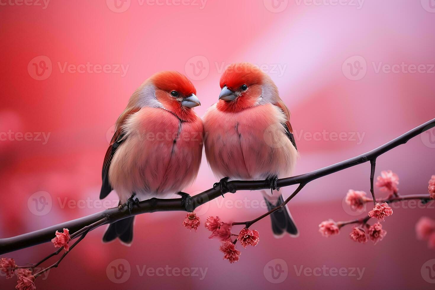 ai generado mariposas en rojo color antecedentes rodeado por romántico atmósfera de flotante corazones. contento enamorado día concepto foto