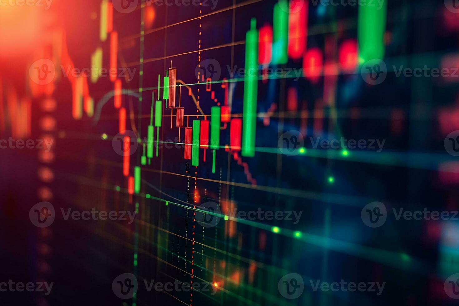 AI generated Stock market or forex trading graph in graphic concept photo