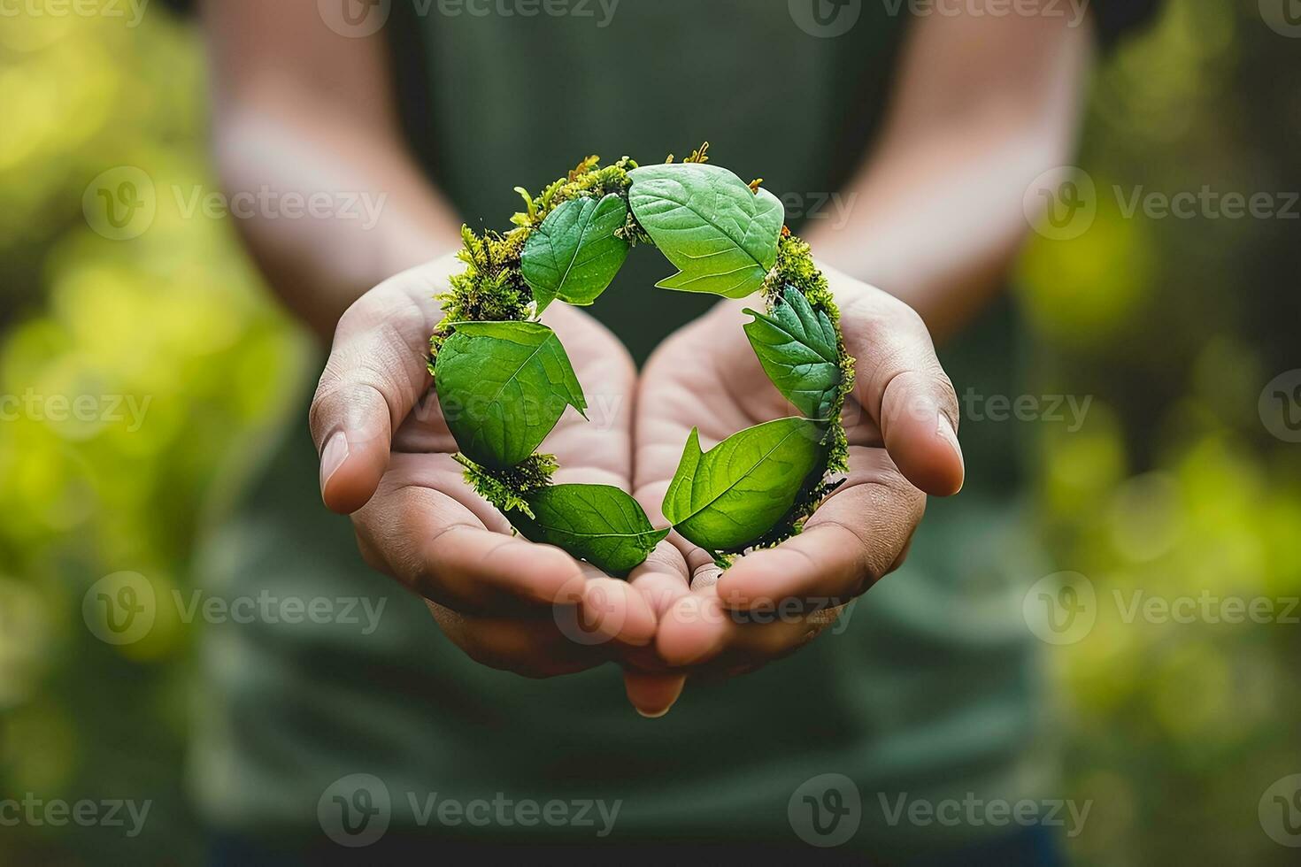 ai generado un humano participación circular economía icono circular economía concepto para futuro negocio crecimiento foto