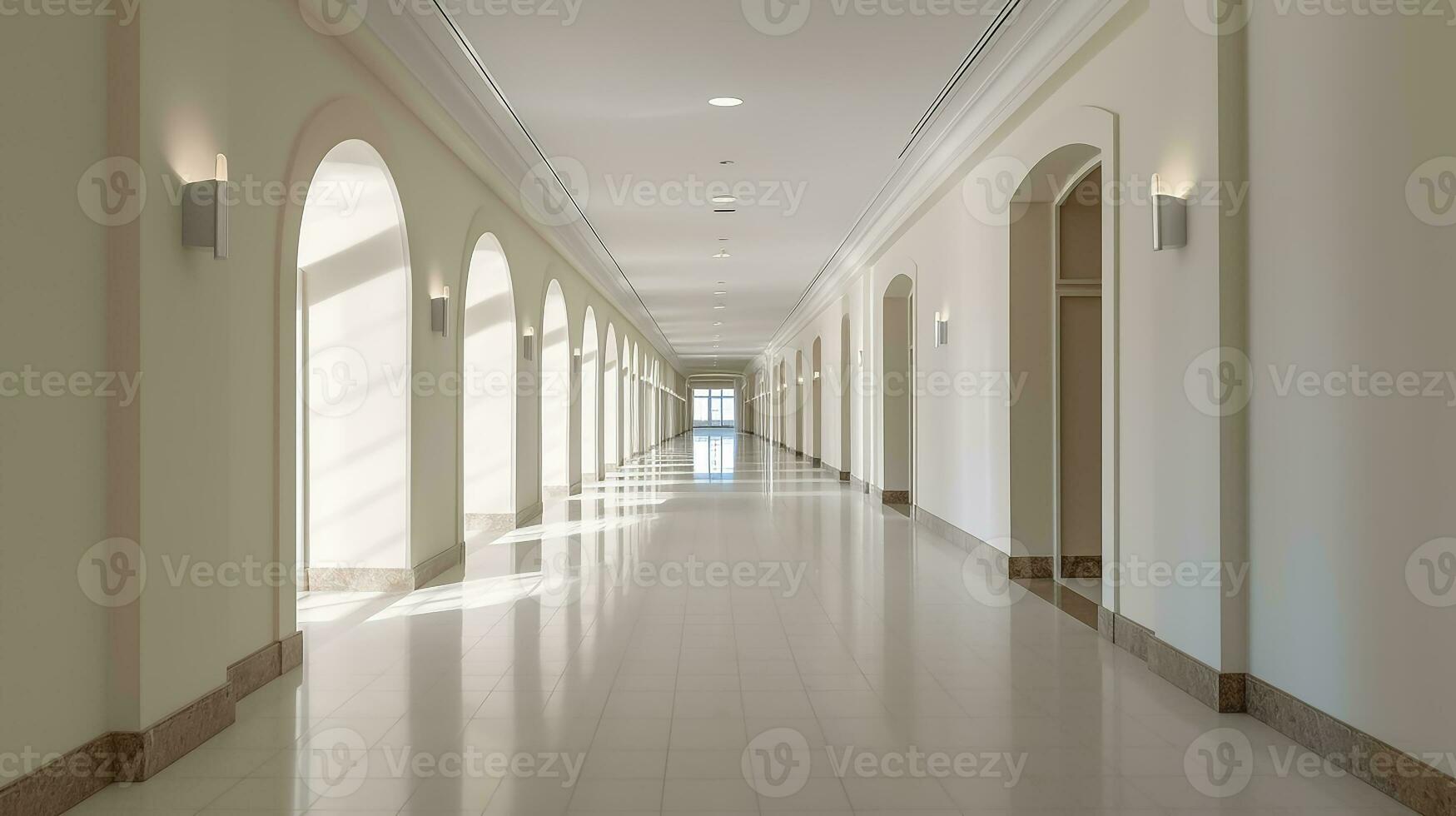 AI generated Empty corridorinterior view photo