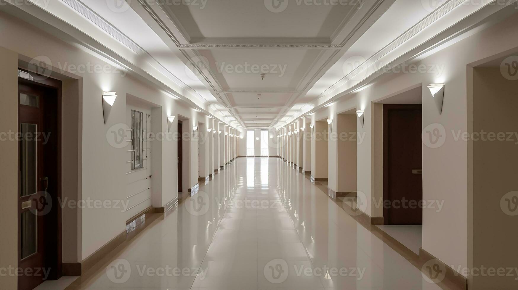 AI generated Empty corridorinterior view photo