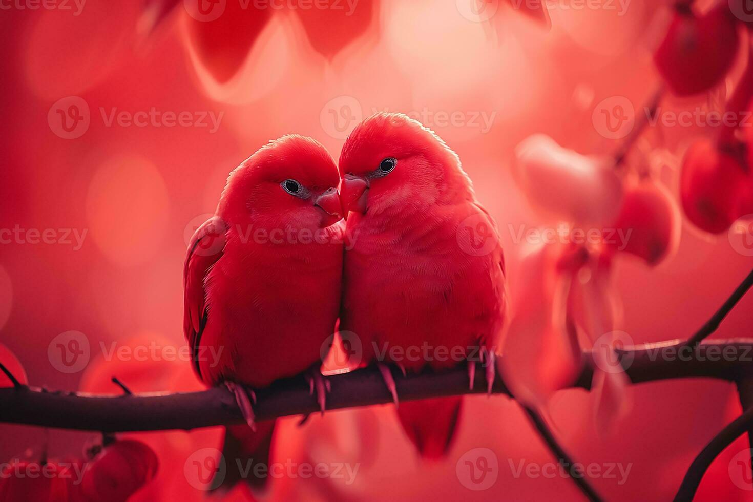 AI generated Lovebirds Engaging In Valentine's Day Celebrations Happy valentine day concept photo