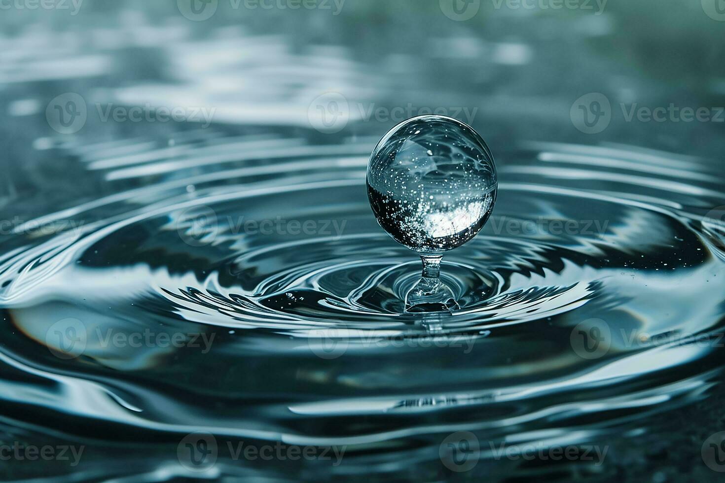 ai generado globle mundo goteante en un agua, concepto para agua tracción y conservador foto