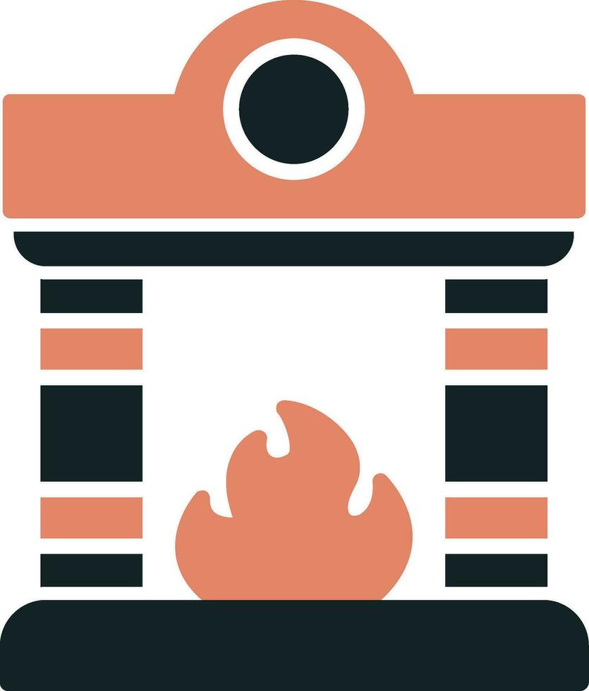 icono de vector de chimenea