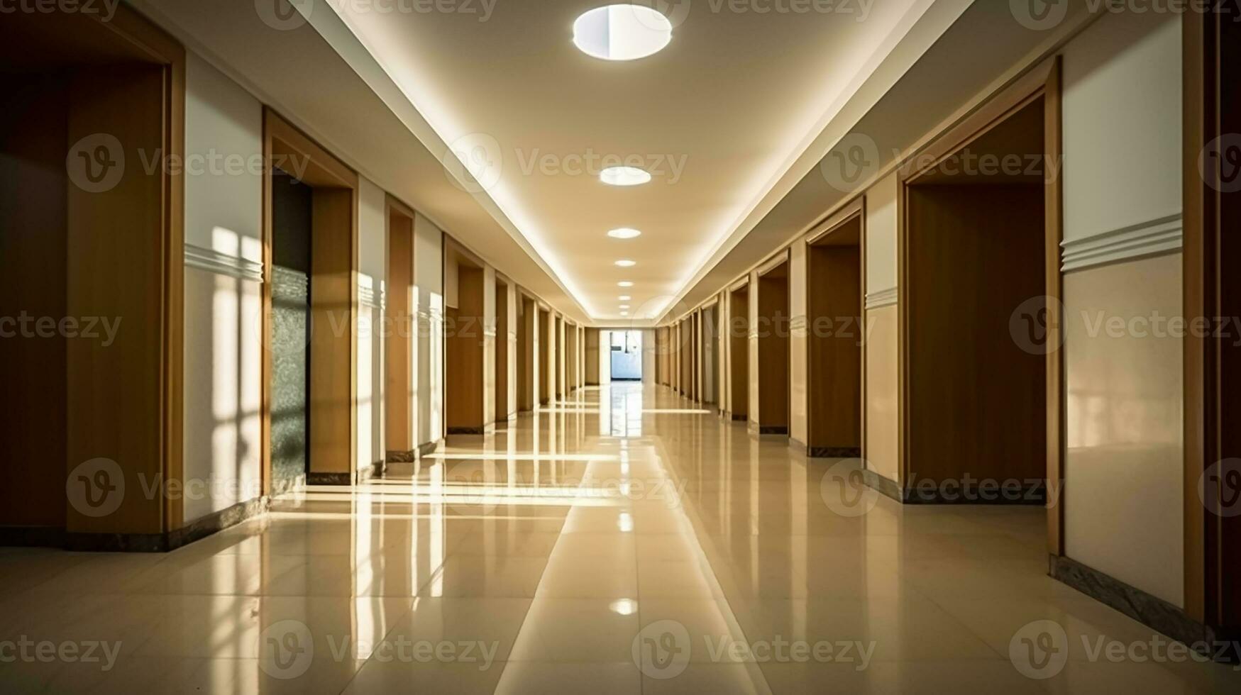 AI generated Empty corridorinterior view photo