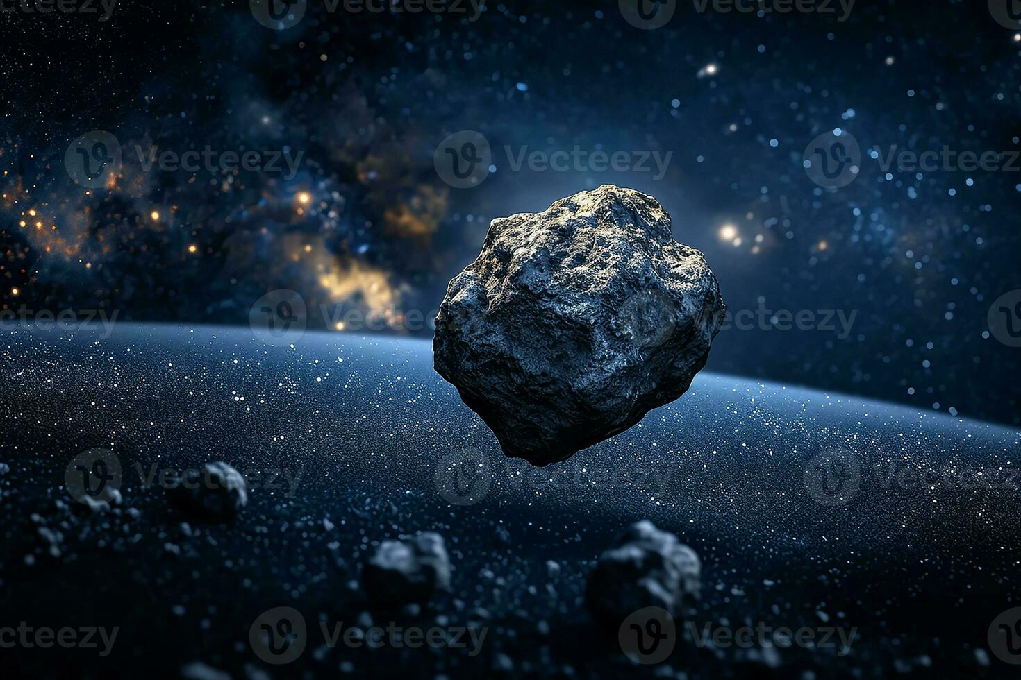 ai generado asteroide en el espacio foto