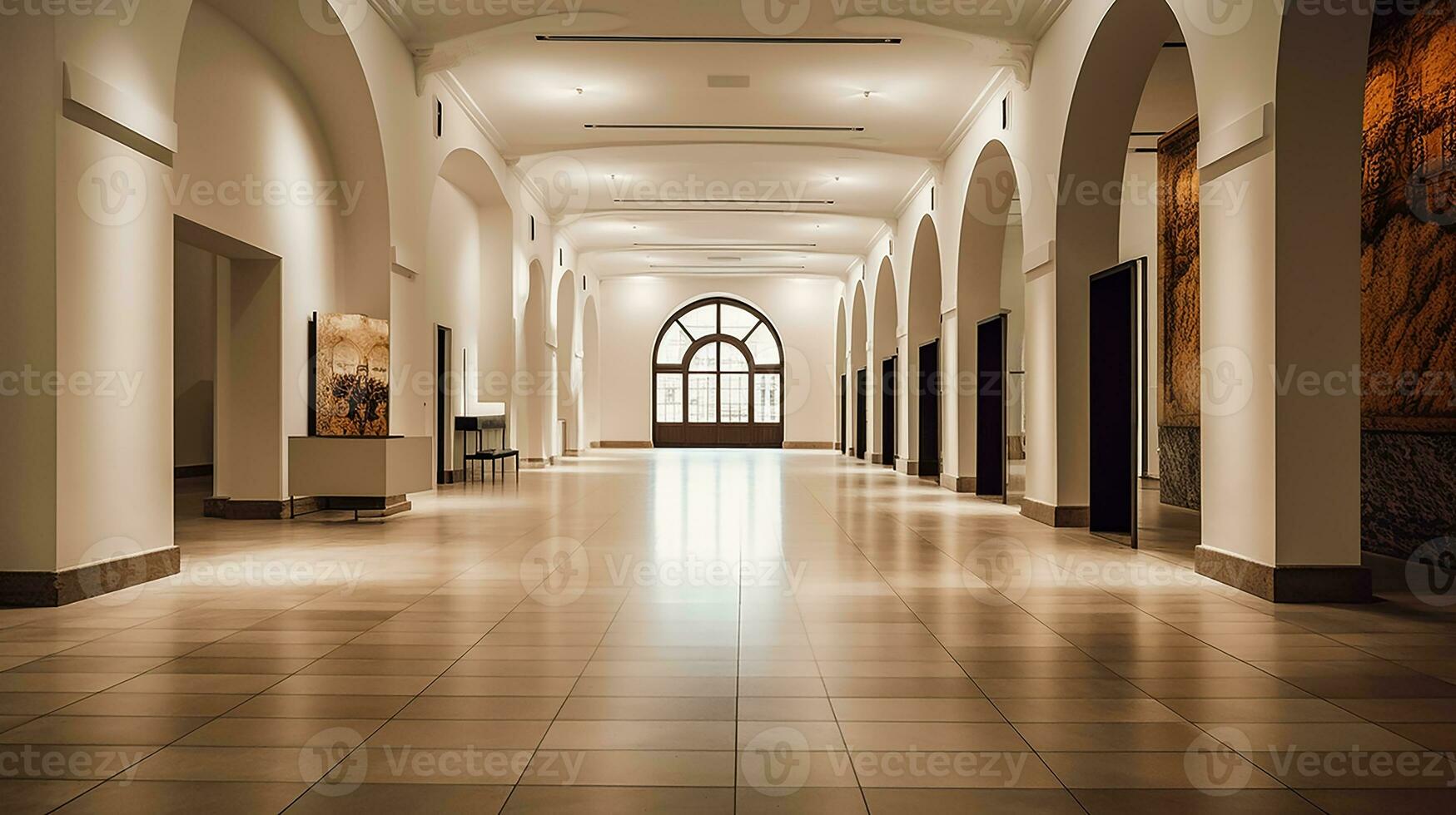 AI generated Empty big house interior view photo