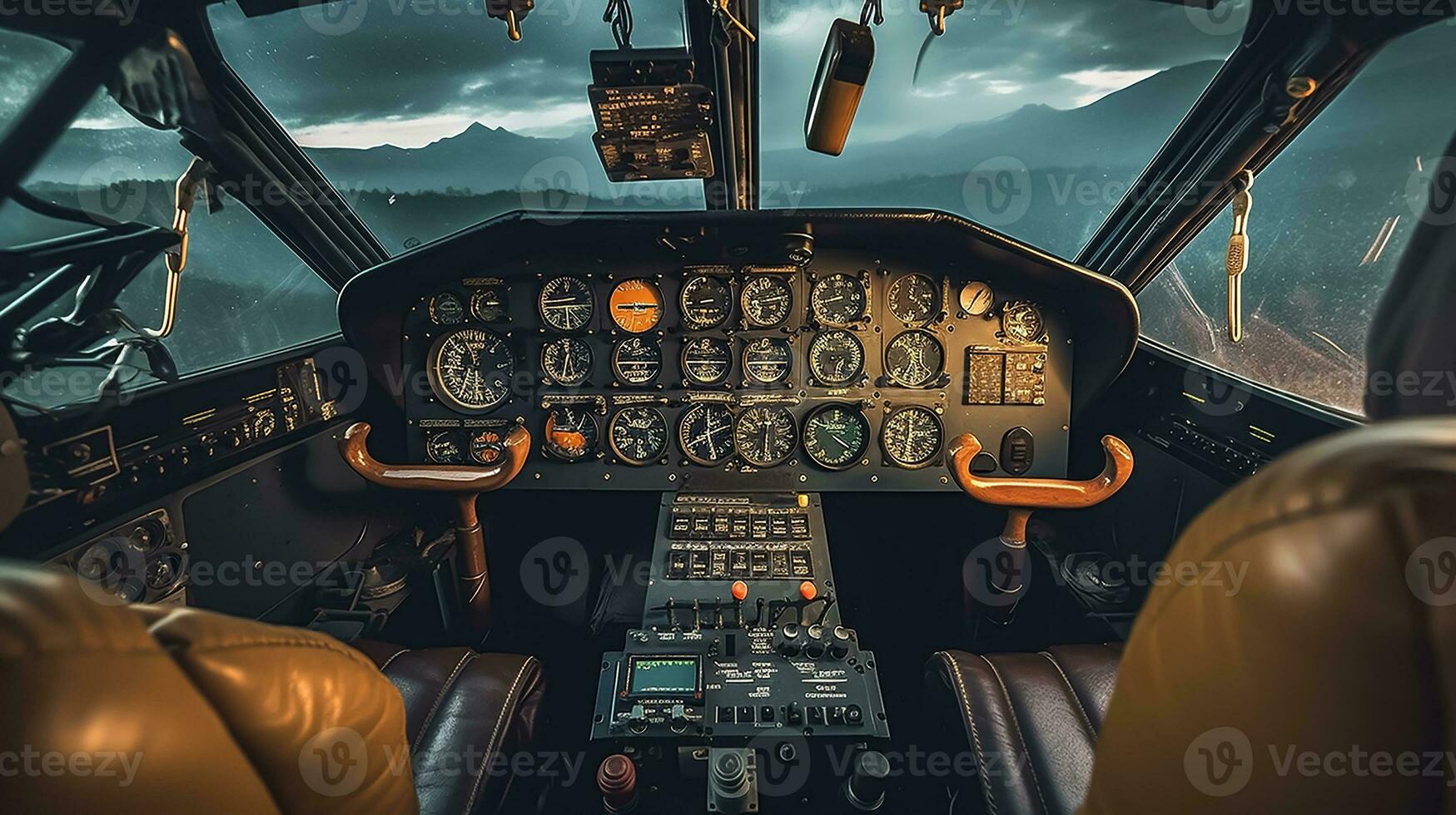 AI generated Helicopter interior view photo