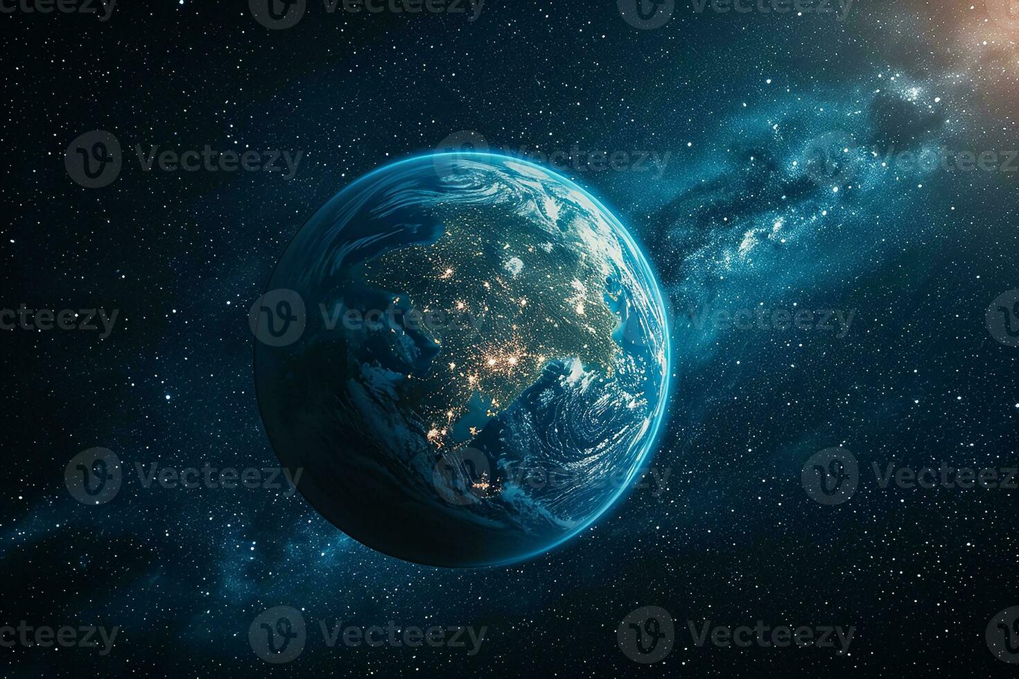 AI generated The planet earth view from space photo