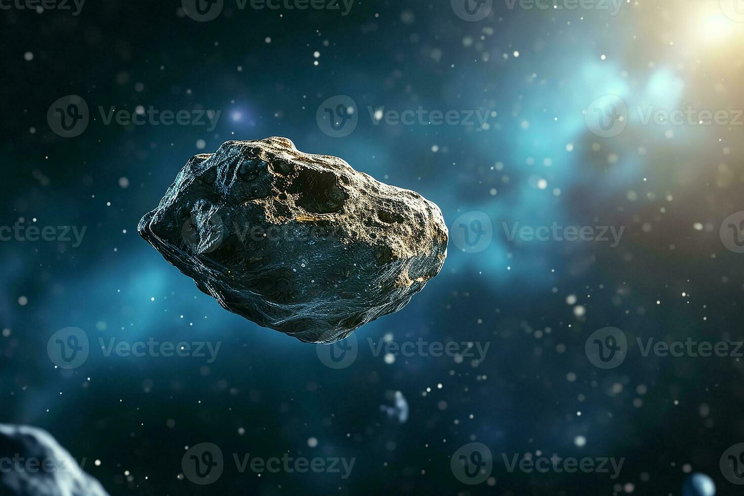ai generado asteroide en el espacio foto