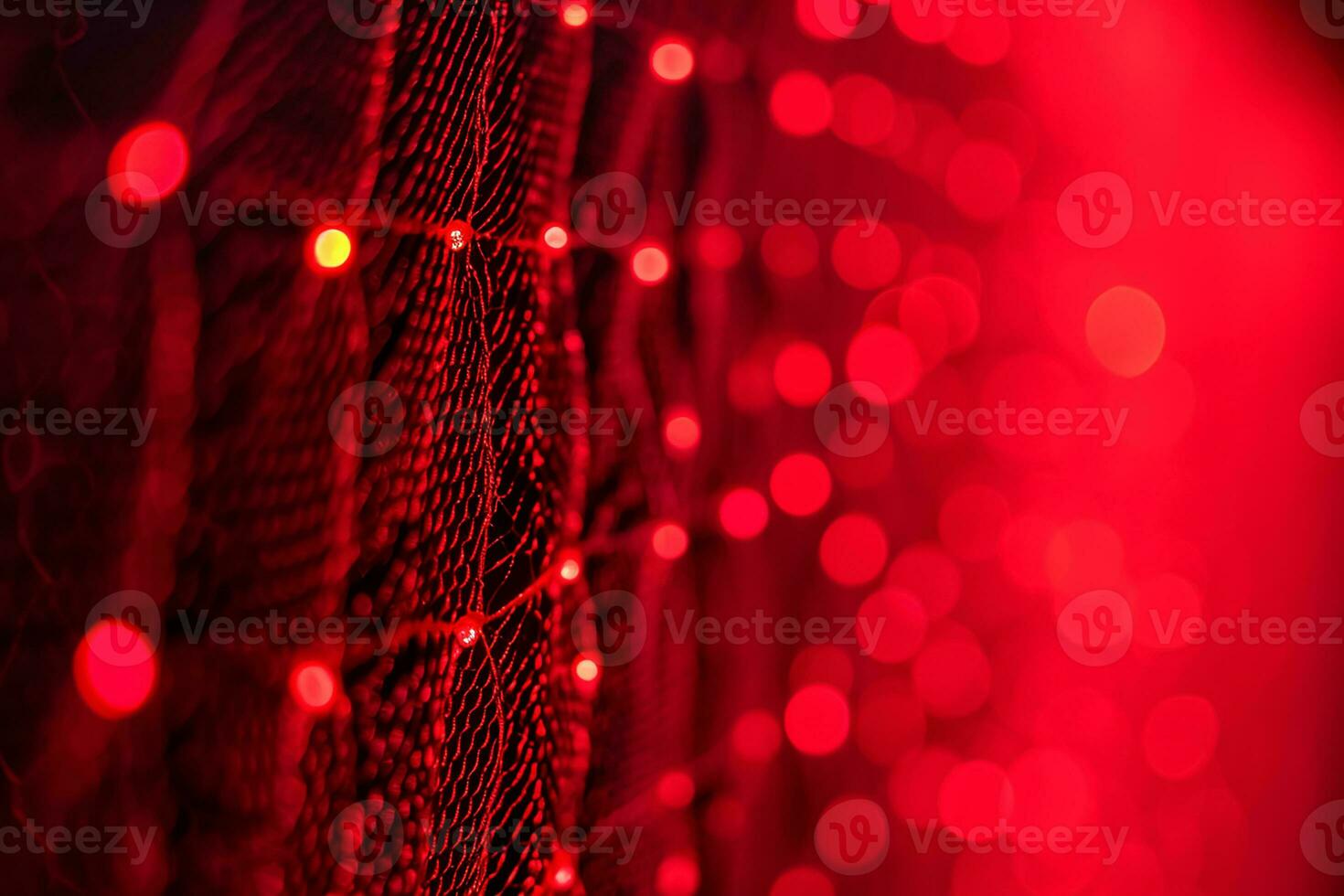 AI generated red color background surrounded by romantic atmosphere of floating Red heart shaped cutout papers photo