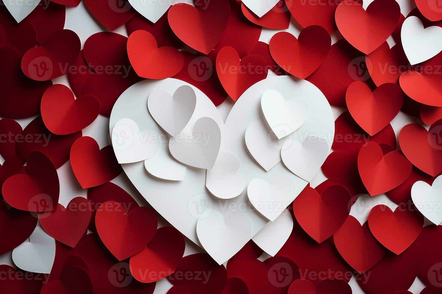 AI generated Lovely background romantic atmosphere of floating hearts, photo