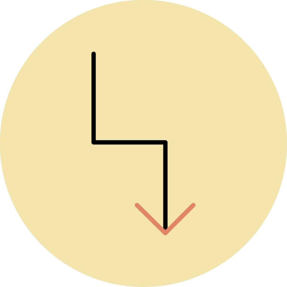 Zigzag Arrow Vector Icon