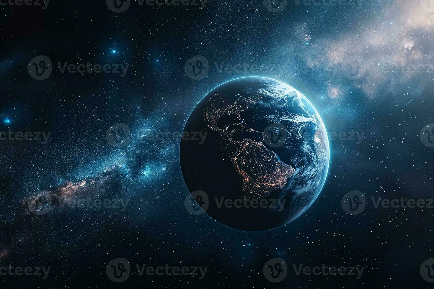 AI generated The planet earth view from space photo