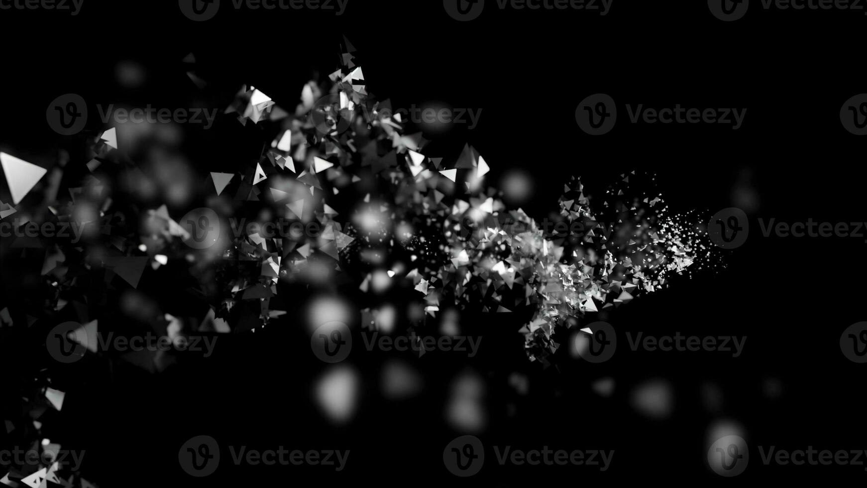 Black background. Design.Light candy in bright computer graphics that fly in different directions continuously. photo