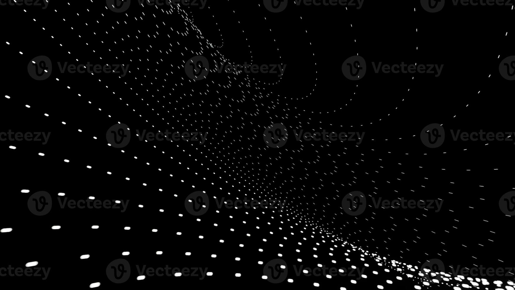 Background with small polka dots pattern and hallucination effect. Design. Flowing canvas of tiny dots on a black background. photo