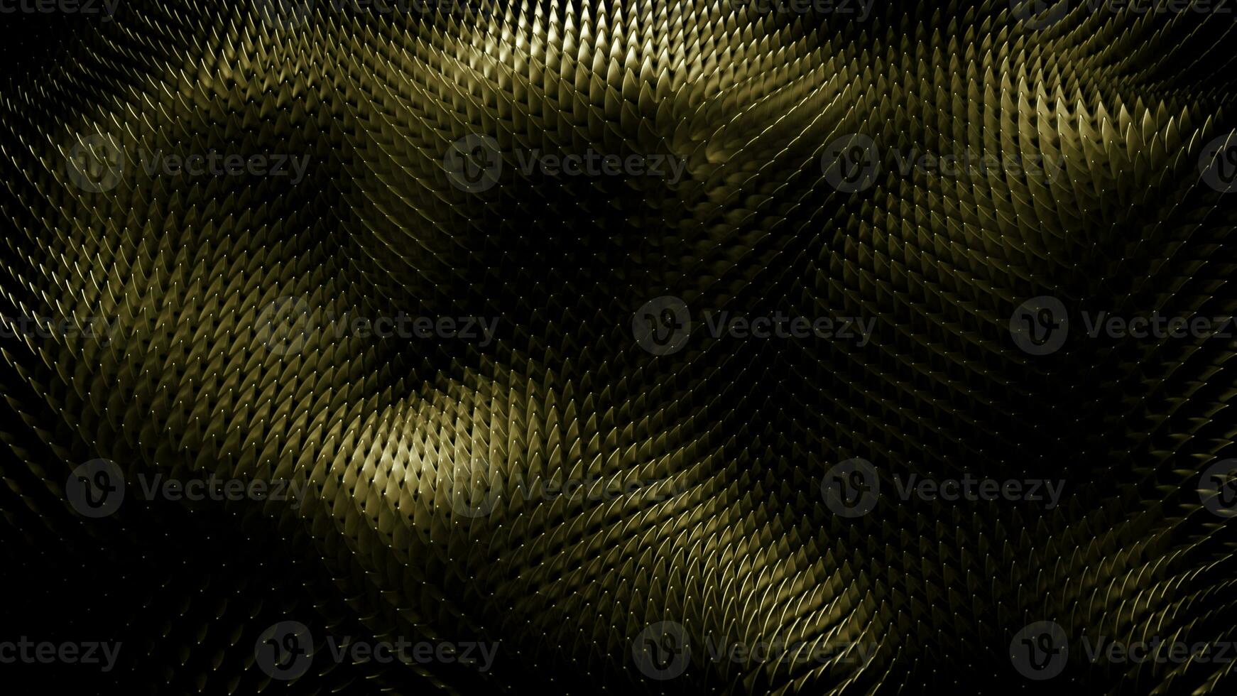 3D moving reptile skin. Design. Skin with scales with metallic glow. photo