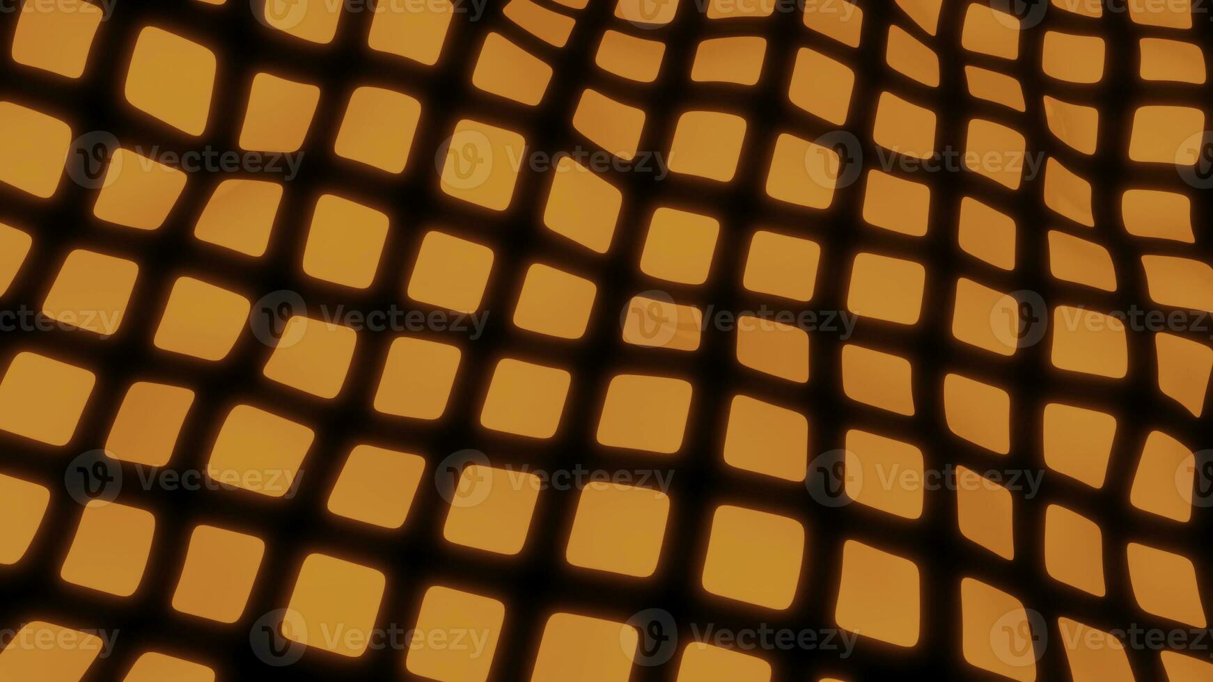 Abstract grid surface in wavy motion. Design. Squared pattern of golden and dark brown colors in slow rippling motion. photo