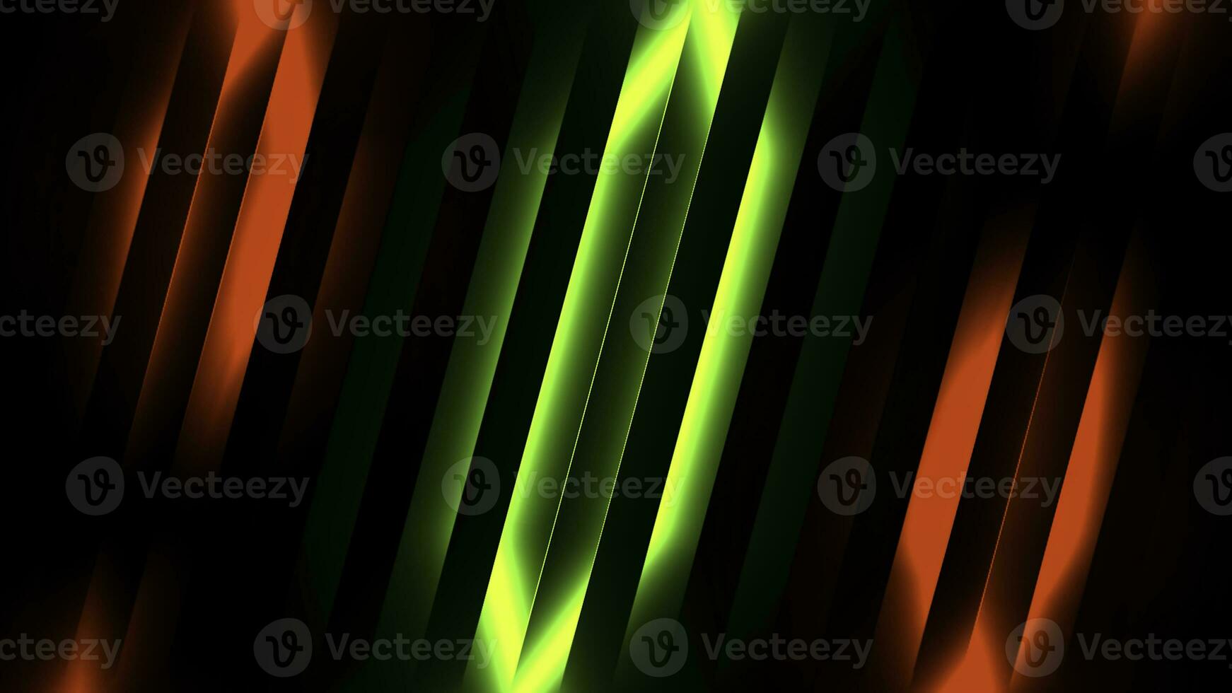 Moving diagonal bright stripes and neon light. Motion. High tech background with moving long figures or batteries. photo