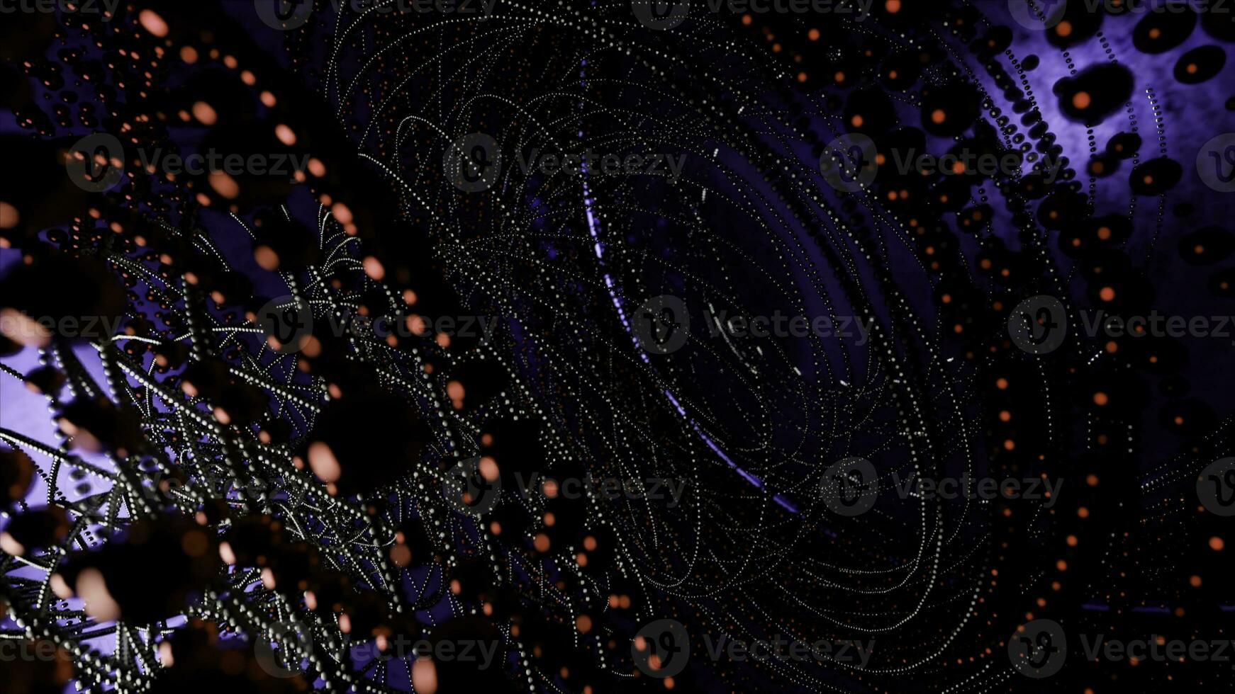 Abstract tornado of tangled metal wires and small spheres. Design. Fast rotating 3D spiral. photo