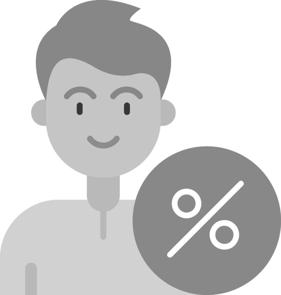 Percentage Grey scale Icon vector