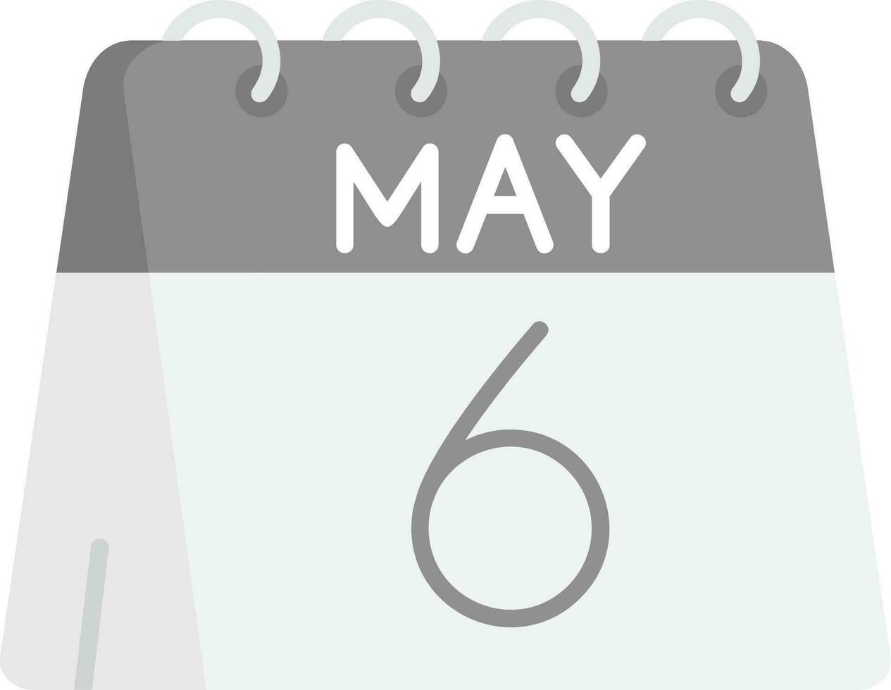 6to de mayo gris escala icono vector