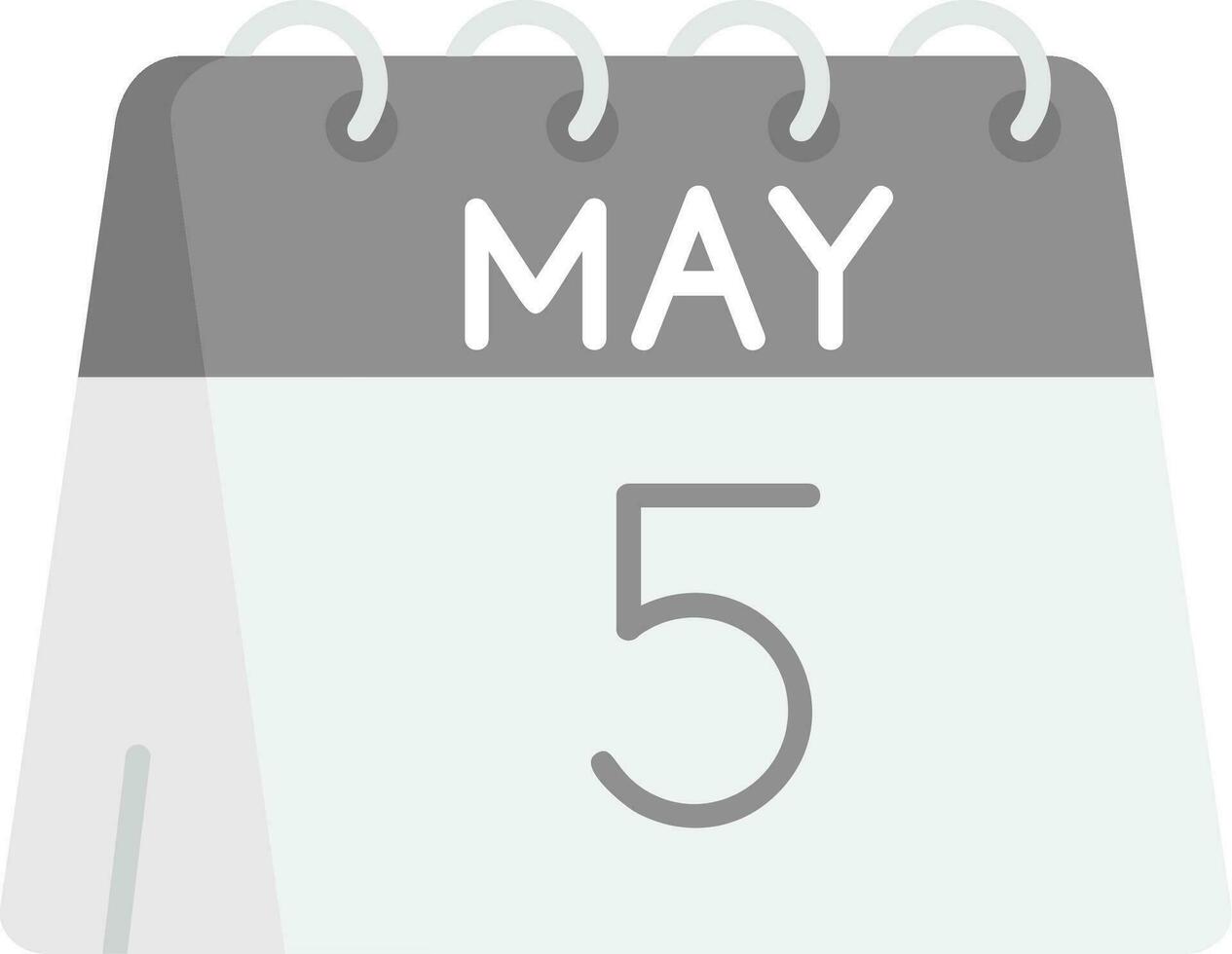 5th of May Grey scale Icon vector