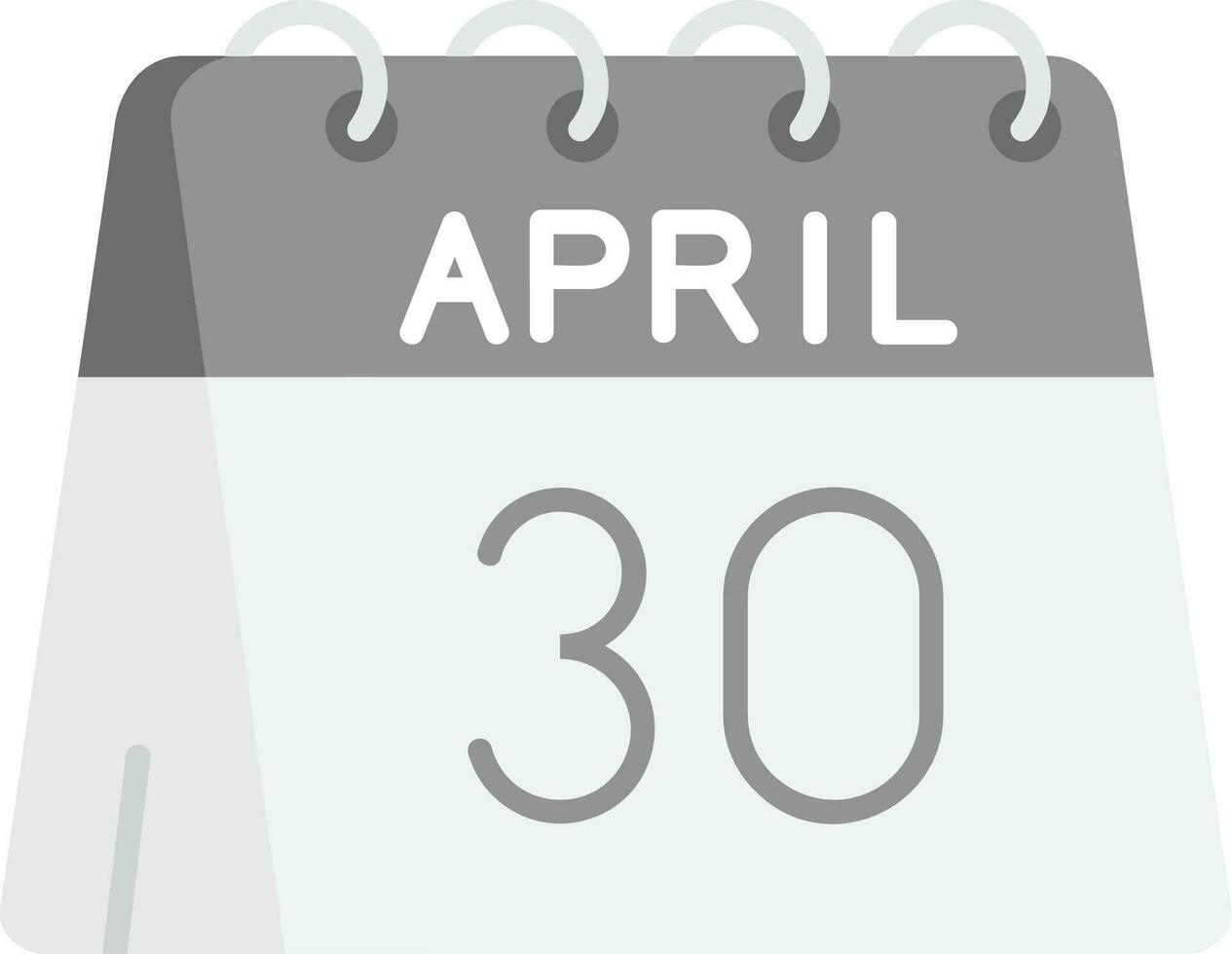 30th of April Grey scale Icon vector