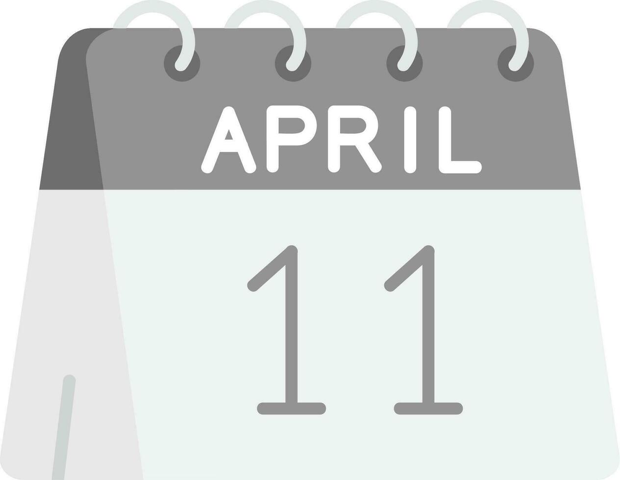 11 de abril gris escala icono vector