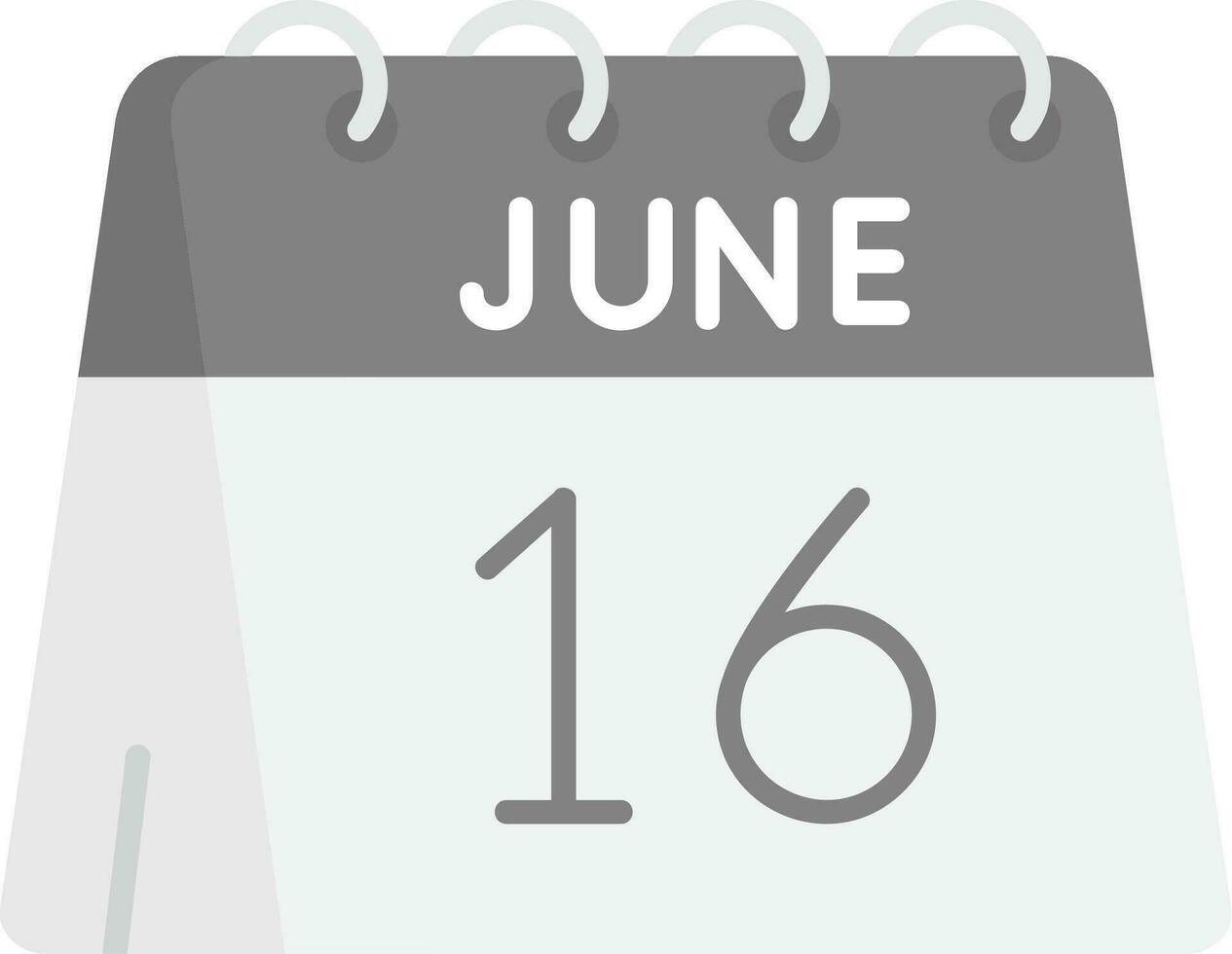 16th of June Grey scale Icon vector