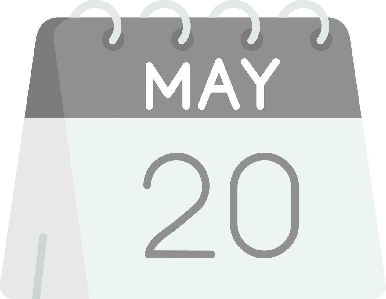 20th of May Grey scale Icon vector