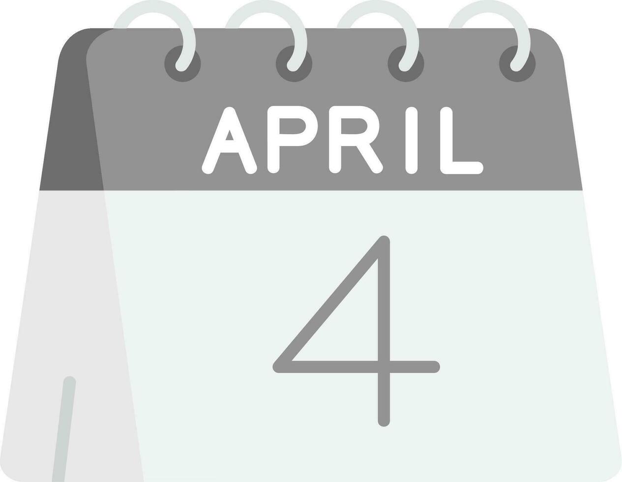 4to de abril gris escala icono vector