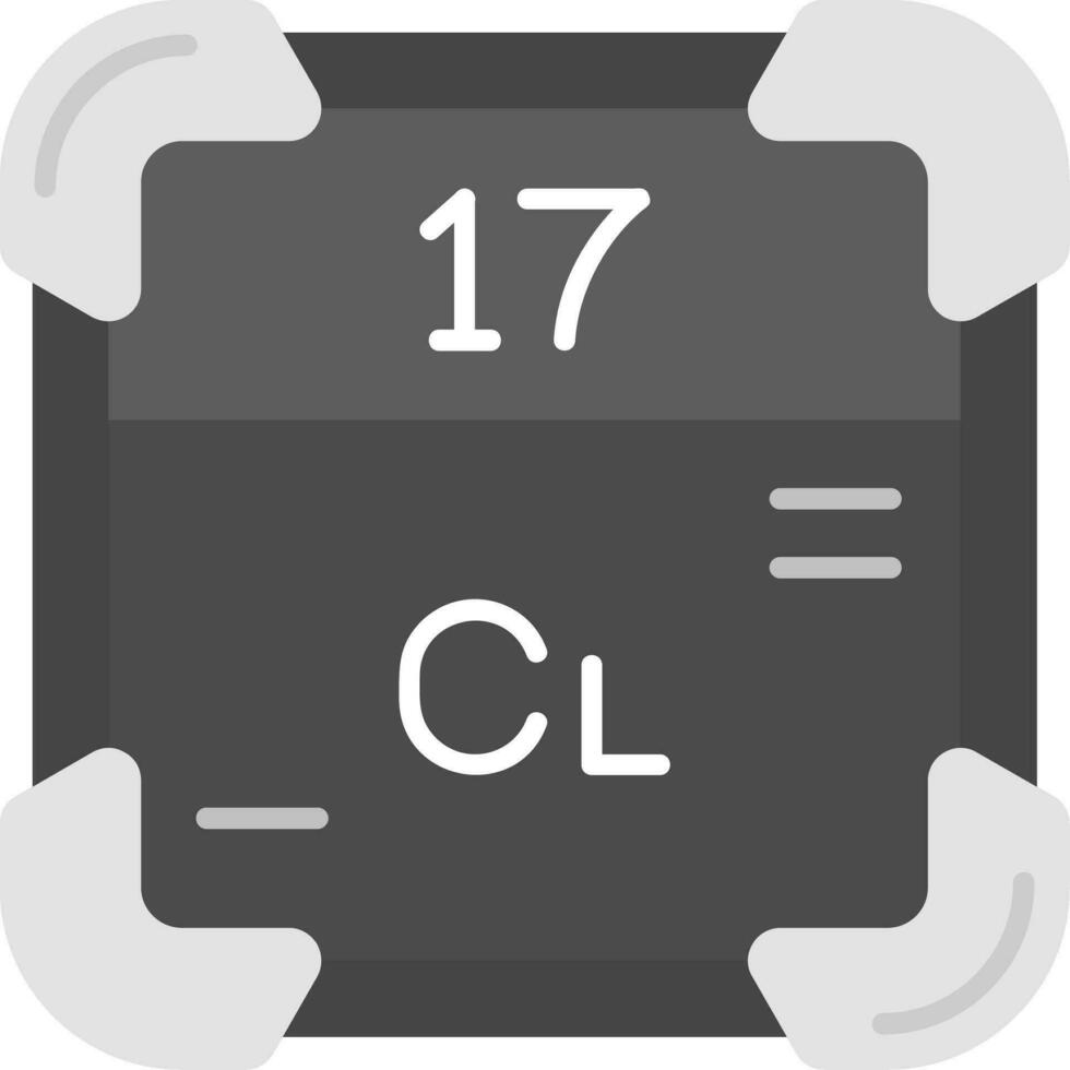 Chlorine Grey scale Icon vector