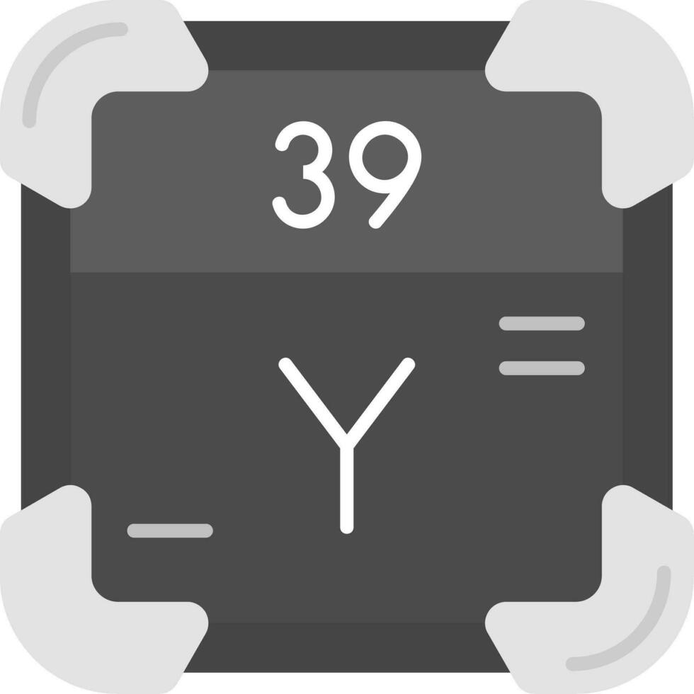 Yttrium Grey scale Icon vector