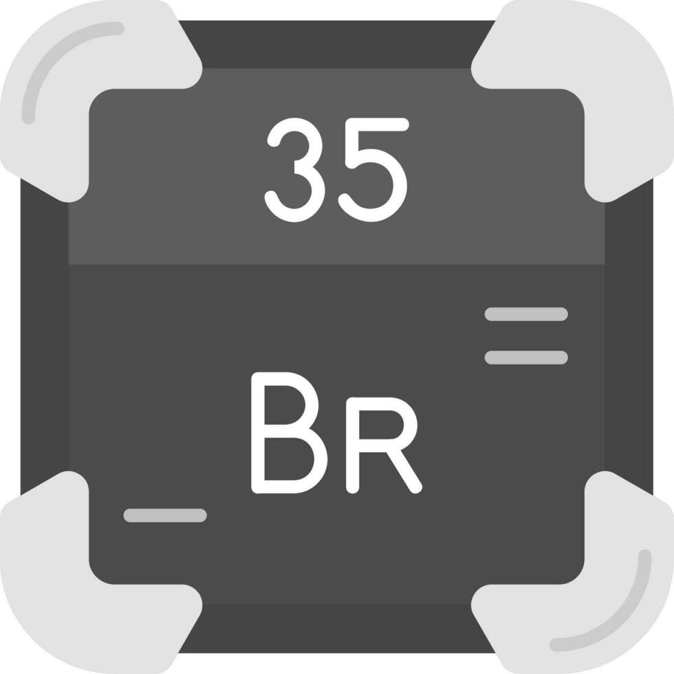 Bromine Grey scale Icon vector