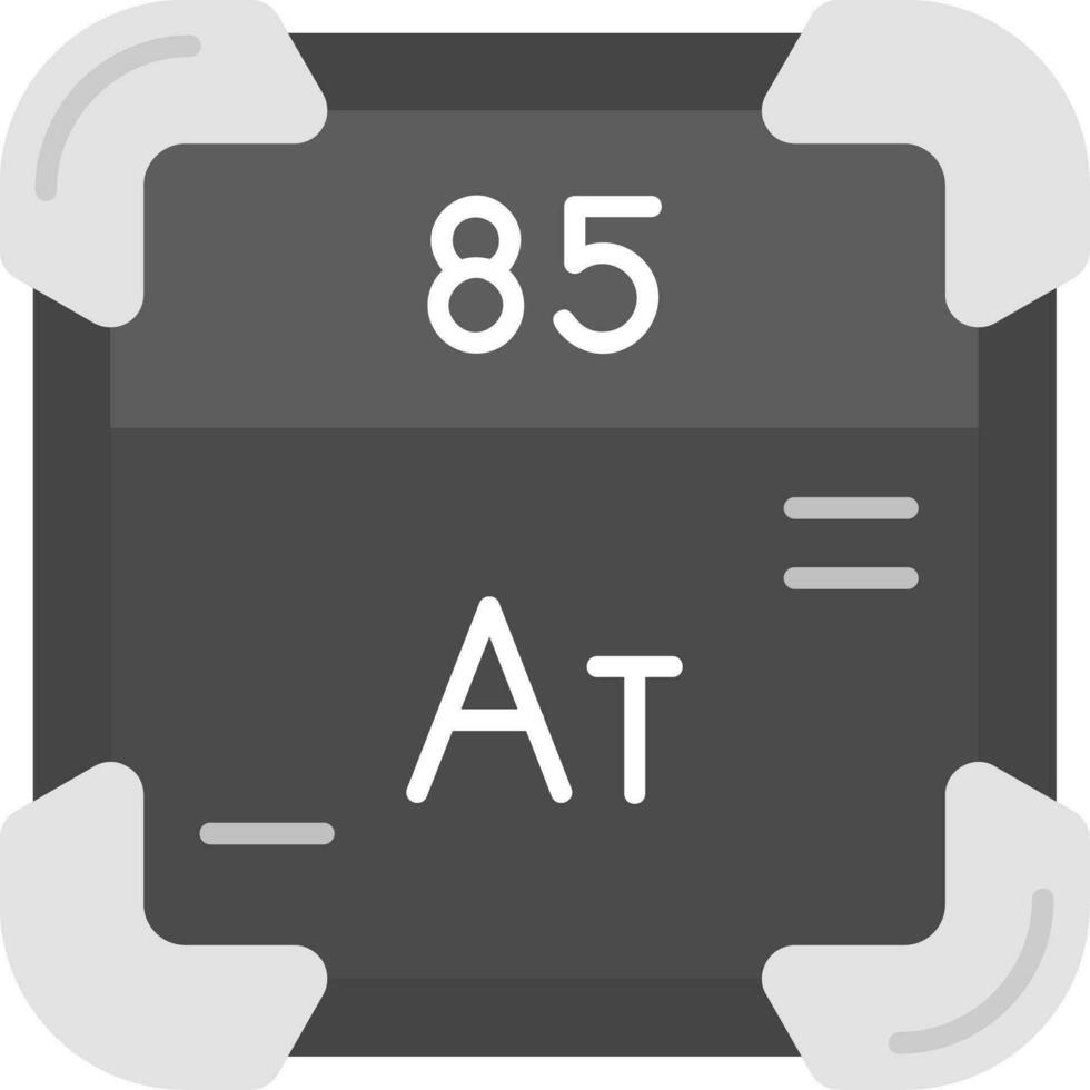 astatine gris escala icono vector