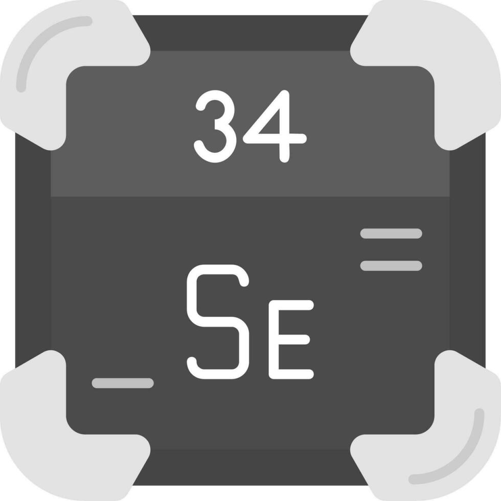 Selenium Grey scale Icon vector
