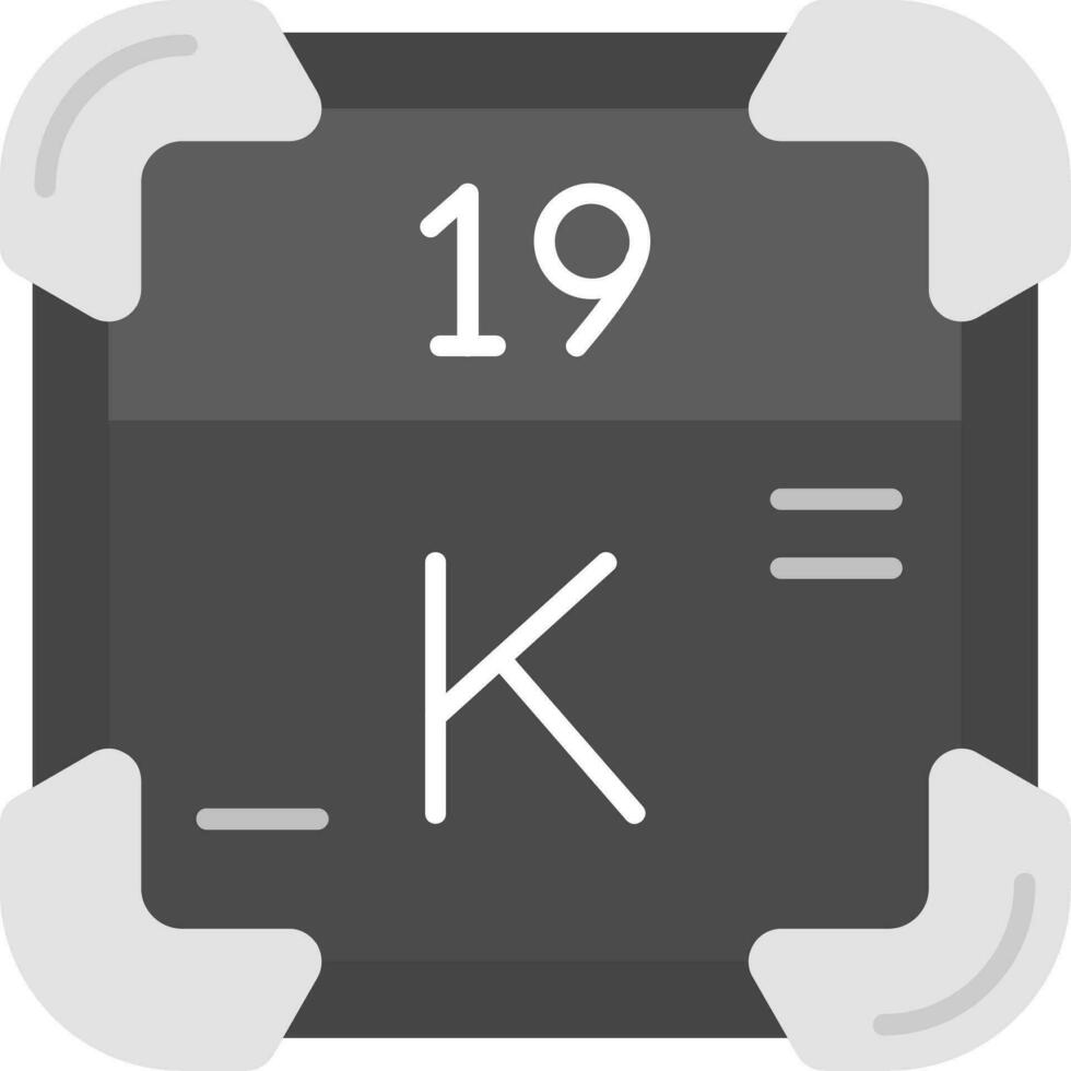 Potassium Grey scale Icon vector