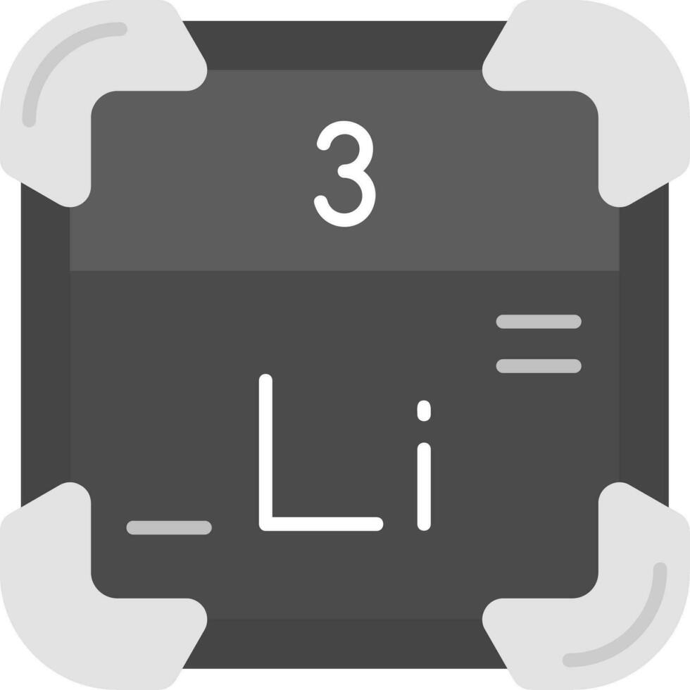 Lithium Grey scale Icon vector