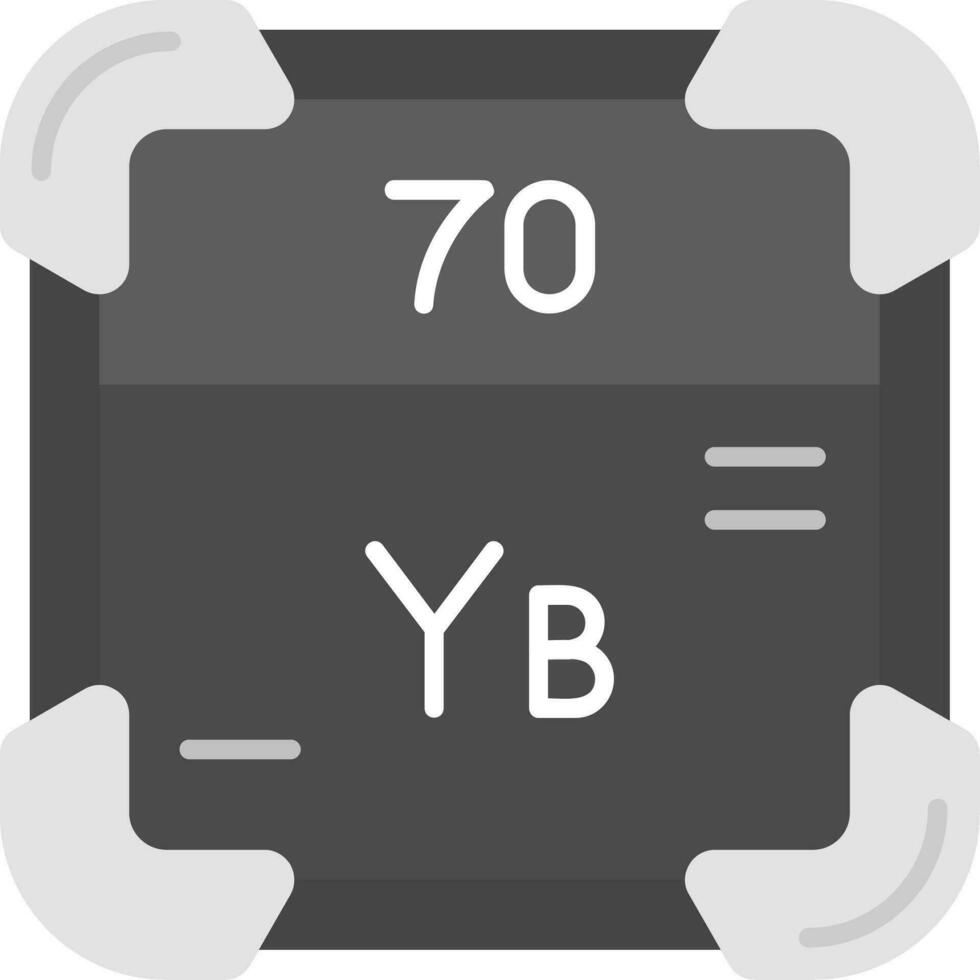 Ytterbium Grey scale Icon vector