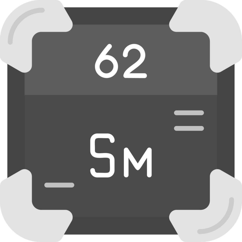 samario gris escala icono vector