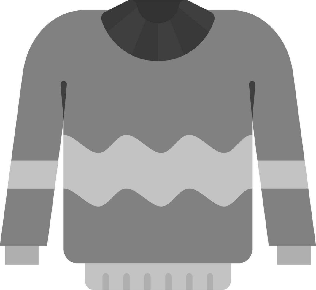 Sweater Grey scale Icon vector