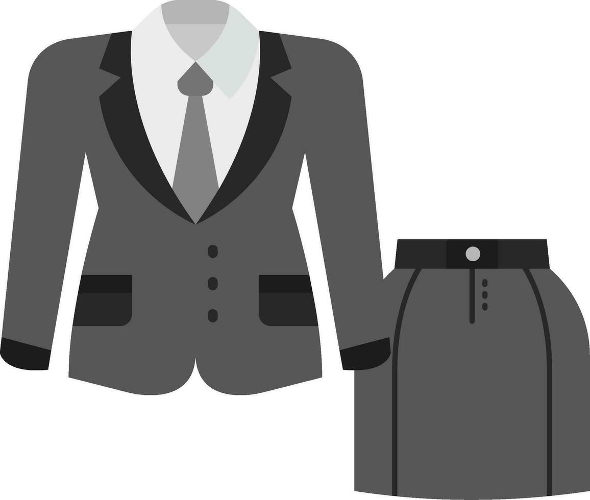 Women suit Grey scale Icon vector