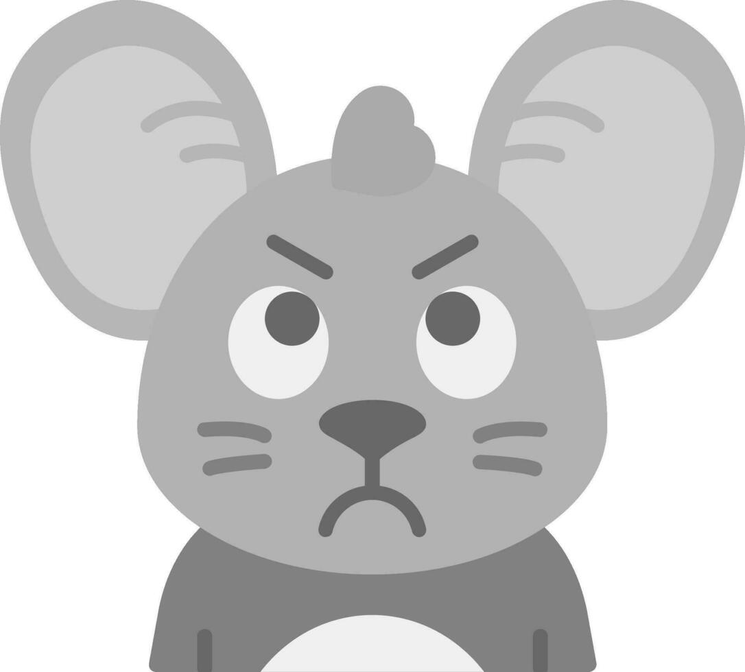 Angry Grey scale Icon vector