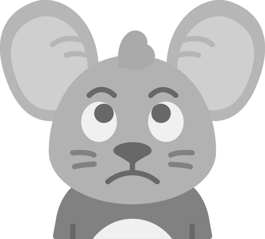 Sad Grey scale Icon vector